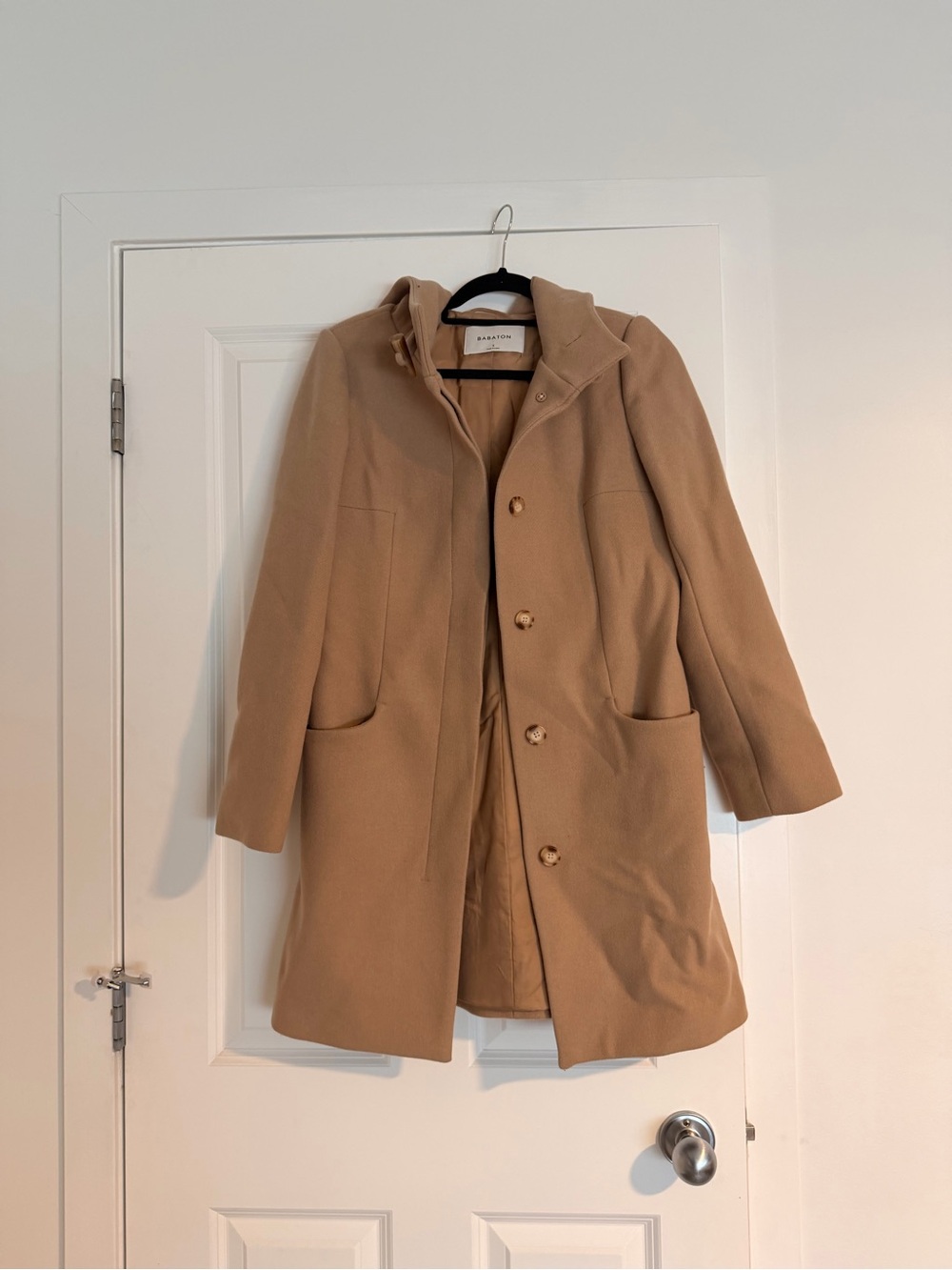 Babaton Pearce Camel Single-Breasted Peacoat